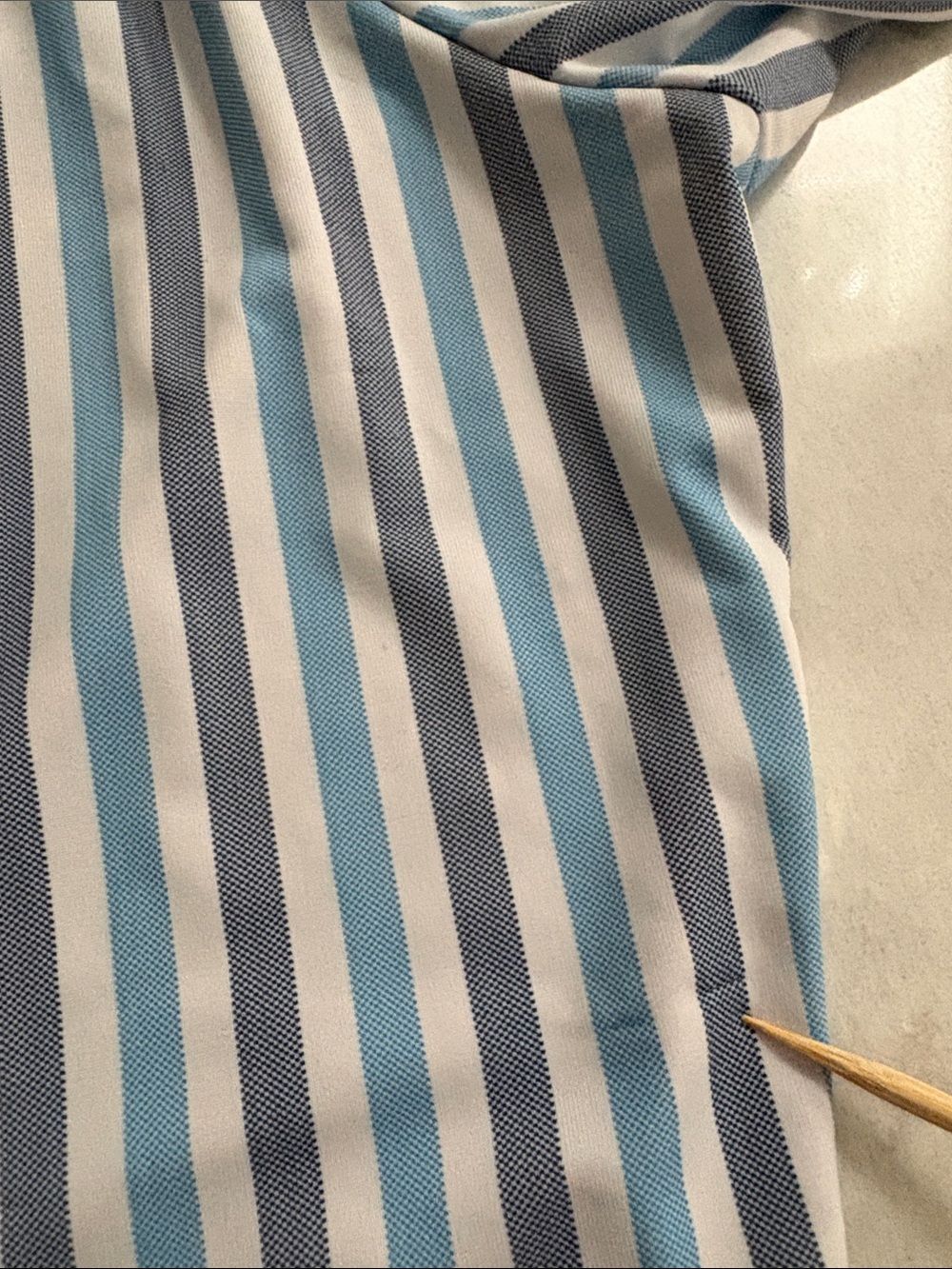 State & Liberty Performance Button Down Shirt Blue Stripe 4 Way Stretch Size M - Picture 8 of 8